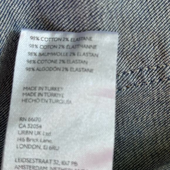 NWT Anthropologie Maeve Coco Blue Denim Jacket Size S Gold Buttons Cropped - Picture 7 of 9